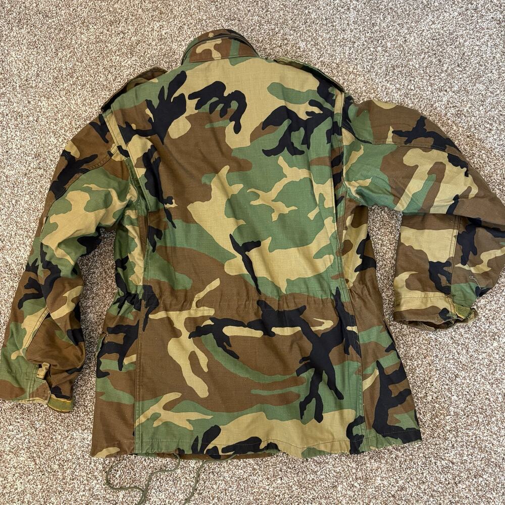 Vintage US Army M-65 Woodland Camo Field Jacket Original 1988 Liner Med Reg - Picture 2 of 16